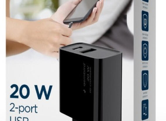 Mobiltelefon töltő 20W Gembird TA-UC-PDQC20-01-BK