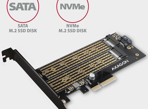 PCIe M.2 NVMe/SATA adapter Axagon