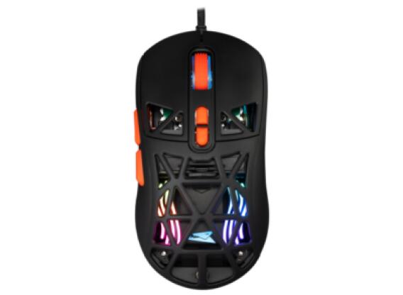 Baracuda Seal-B, BC BGM-091B vezetékes gamer egér,7D, 12.8900 dpi, RGB, fekete