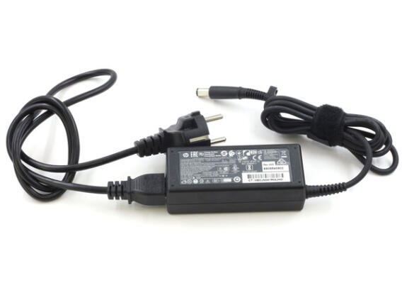 HP laptop töltő 7.4x5.0 mm center-pin csatlakozóval 65W + tápkábel (Gyári, használt)